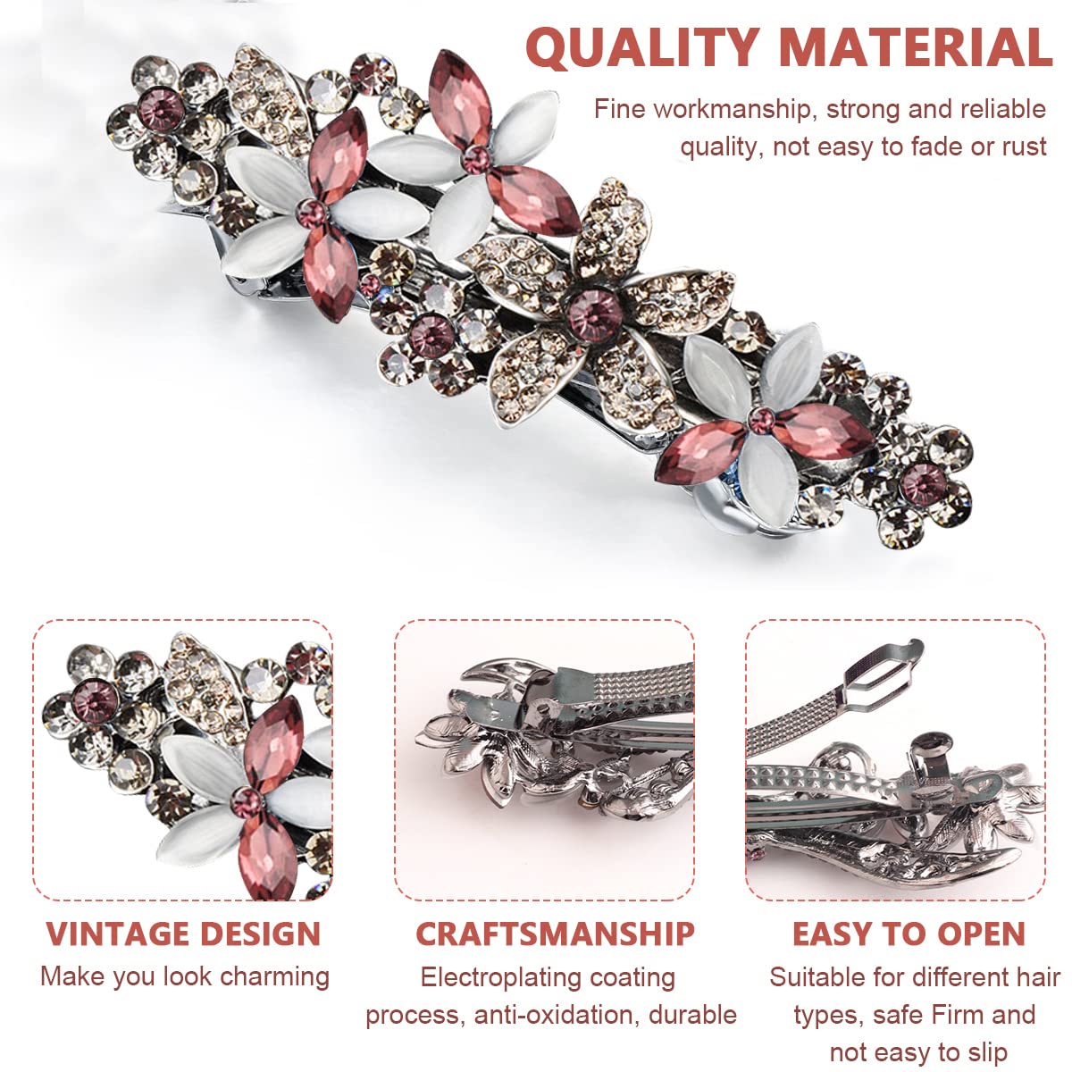 MAYCREATE Spring Hair Clip for Women Stylish Rhinestone Hairpin Hair Barrettes French Crystal Flower Hair Pin Decorative Hair Accessories for Women Girls Gift MAYCREATE Spring Hair Clip for Women Stylish Rhinestone Hairpin Hair Barrettes French Crystal Flower Hair Pin Decorative Hair Accessories for Women Girls Gift